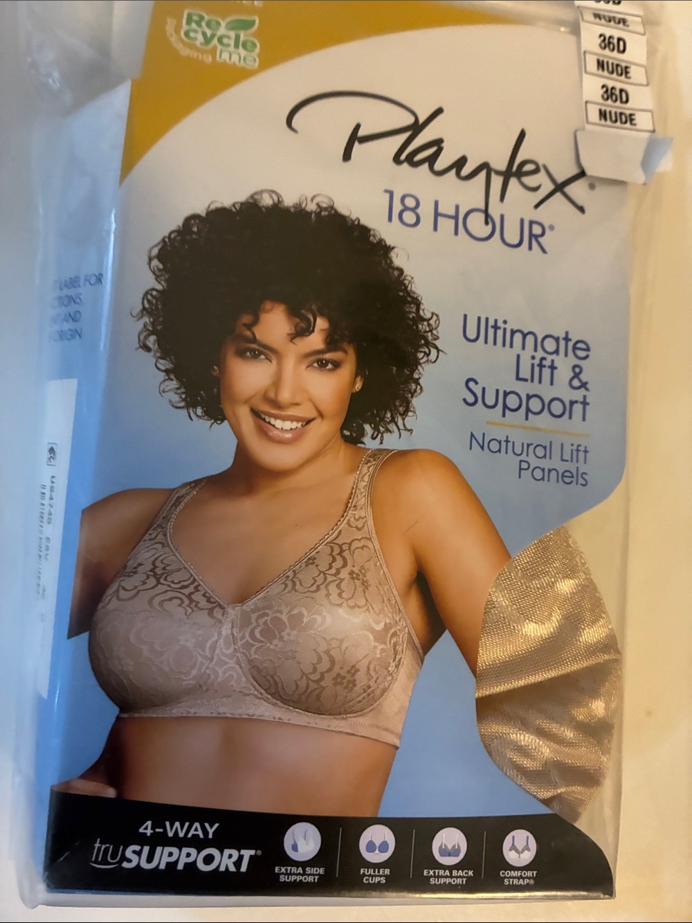 Playtex 18 Hour Lace Wireless Bra in Nude